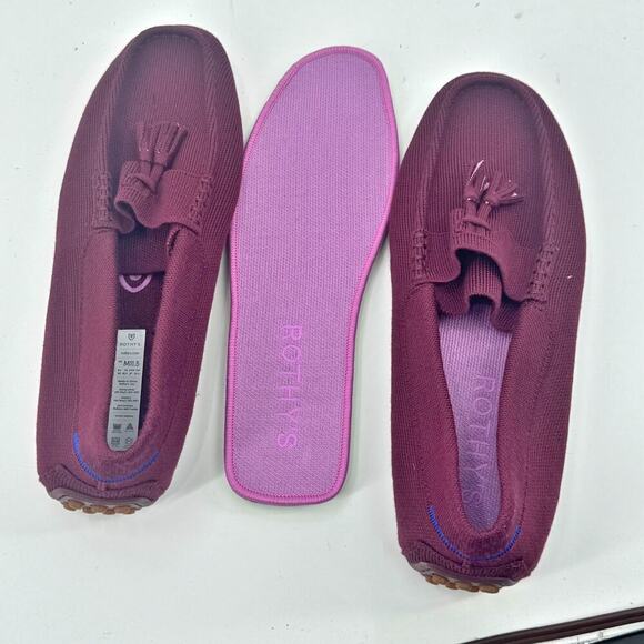 Rothy's Merino Tassel Driving Loafer Flat Slip-On Burgundy Size M11.5 NWOT - Picture 10 of 12